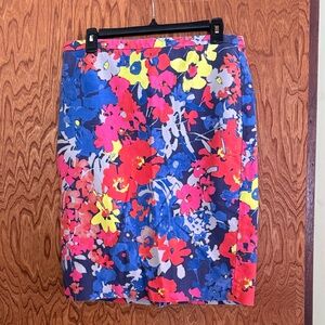 LOFT Multicolor Floral Pencil Skirt